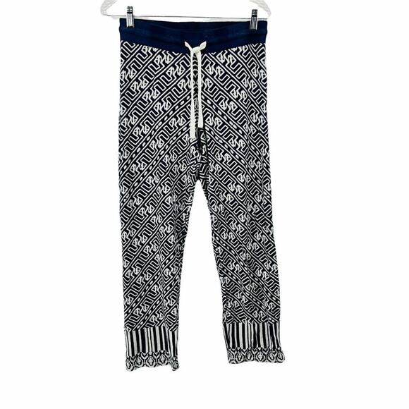 Lilka ANTHROPOLOGIE Womens Blue White Lounge Pants Small - Picture 1 of 4